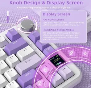 Фото: Клавіатура Attack Shark X85 Pro ENG/UKR WL/BT/USB Lavender (X85PROL_AS) № 5 | KTC