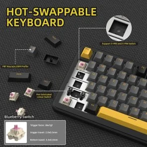 Фото: Клавіатура Attack Shark X85 Pro ENG/UKR WL/BT/USB Star Black (X85PROSB_AS) № 6 | KTC