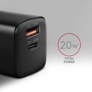 Фото: Зарядний пристрій Axagon ACU-PQ20 PD QC3.0 20W Black № 3 | KTC