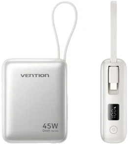 Фото: Батарея універсальна Vention FKMN0 10000mAh 45W Beige Built-in USB-C and Lightning № 3 | KTC