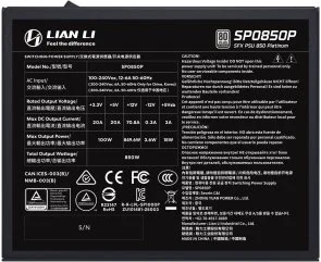 Фото: Блок живлення Lian-Li 850W SP0850P Black (G9P.SP0850P.B000.EU) № 5 | KTC