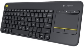 Клавіатура Logitech K400 Plus Wireless Touch чорна вигляд збоку