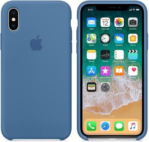 for iPhone X - Silicone Case Denim Blue