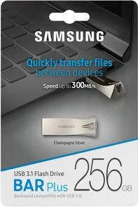 Фото: Флешка USB Samsung Bar Plus 256GB Silver (MUF-256BE3/APC) № 4 | KTC