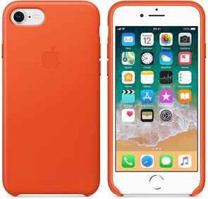 for iPhone 7/8 - Leather Case Bright Orange