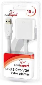 Перехідник USB3.0 (AM) to VGA Cablexpert White