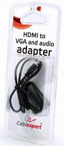 Перехідник-конвертер Cablexpert HDMI to VGA + Аудіо (A-HDMI-VGA-02) Black