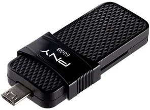 Фото: Флешка USB PNY OTG Duo-Link 64GB P-FD64GOTGSLMB-GE Black № 2 | KTC