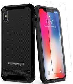 Чохол Spigen for Apple iPhone X - Reventon Jet Black + 2 захисних скла