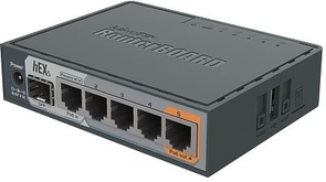 Switch, 6 ports, Mikrotik RB760IGS 5xLAN(10/100/1000), 1xSFP, PoE, USB