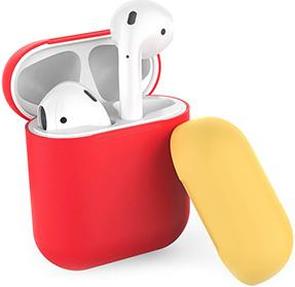 AhaStyle for Airpods 1/2 AHAStyle with wire - Silicone Case Red/Yellow