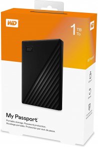 Зовнішній жорсткий диск WD My Passport 1TB WDBYVG0010BBK-WESN Black