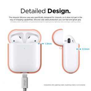 Чохол Elago for Airpods - A2 Silicone Case Peach with Wireless Charging