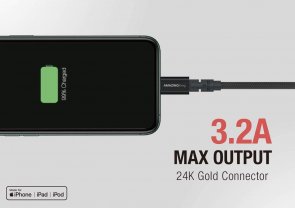 Кабель AMAZINGthing MFI Max Plus 3.2A AM / Lightning 2.1m Black (ATPMP002MBK)