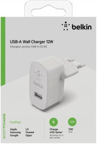 Зарядний пристрій Belkin USB-A Wall Charger 12W White (WCA002VFWH)