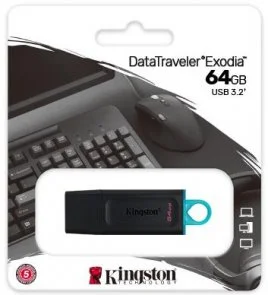 Фото: Флешка USB Kingston DataTraveler Exodia 64GB Black/Teal (DTX/64GB) № 3 | KTC