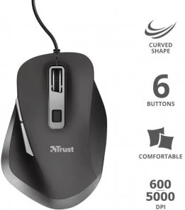 Фото: Миша Trust Fyda Comfort USB Black (23808_TRUST) № 3 | KTC