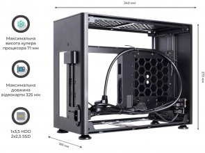 Корпус QUBE A4 Black with window (QBA4I_WBNU3)