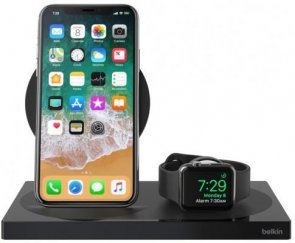 Док-станція Belkin 2in1 Wireless Pad/Stand/Apple Watch Black (F8J234VFBLK-APL)