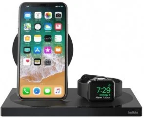 Фото: Бездротова зарядна станція Belkin 2in1 Wireless Pad/Stand/Apple Watch Black (F8J234VFBLK-APL) № 2 | KTC