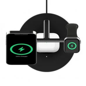Фото: Бездротова зарядна станція Belkin 3in1 MagSafe iPhone 12 Wireless Charger Black (WIZ009vfBK) № 3 | KTC