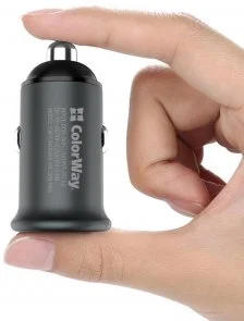 Фото: Автомобільний зарядний пристрій ColorWay 1USB Type-C 20W Gray (CW-CHA028PD-GR) № 3 | KTC