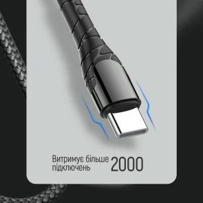 Фото: Кабель ColorWay PD Fast Charging 65W CM / CM 1m Gray (CW-CBPDCC040-GR) № 9 | KTC