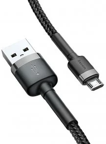 Фото: Кабель Baseus Cafule 2.4A AM / Micro USB 1m Grey/Black (CAMKLF-BG1) № 4 | KTC