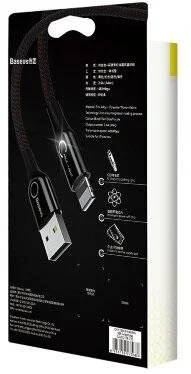 Фото: Кабель Baseus C-shaped Light Intelligent Power-off AM / Lightning 1m Black (CALCD-01) № 7 | KTC