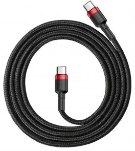 Фото: Кабель Baseus Cafule 20V 3A CM / CM 1m Red/Black (CATKLF-G91) № 2 | KTC