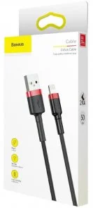 Фото: Кабель Baseus Cafule 2.4A AM / Lightning 0.5m Black/Red (CALKLF-A19) № 7 | KTC