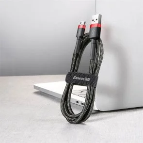 Фото: Кабель Baseus Cafule 2.4A AM / Micro USB 1m Black/Red (CAMKLF-B91) № 5 | KTC