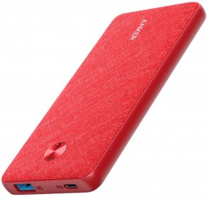 Батарея універсальна Anker PowerCore Slim 10000mAh PD Fabric Red (A1231H91)