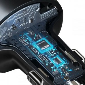 Автомобільний зарядний пристрій + FM-трансмітер Baseus Enjoy Bluetooth FM Launcher 3.4A Black (CCLH-01)