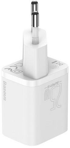 Зарядний пристрій Baseus Super Si Quick Charger 25W Mini White with Type-C cable 1m White (TZCCSUP-L02)