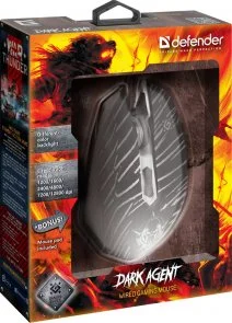 Фото: Миша Defender Dark Agent GM-590L USB Black + килимок № 4 | KTC