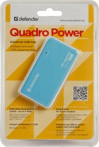 Фото: USB-хаб Defender Quadro Power with adapter (83503) № 4 | KTC