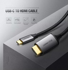 Кабель UGREEN MM142 Type-C / HDMI 1.5m Black/Gray (UGR-50570)