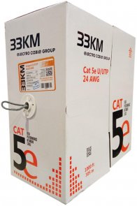 Кабель LAN ZZKM (Запоріжжя) UTP cat.5e 4 пари/неекранований/мідь/внутрішній (4х2х0,51) PVC, бухта 305м
