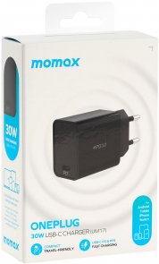 Мережевий зарядний пристрій Momax One Plug PD 30W, Black