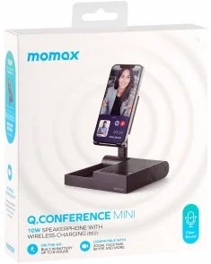 Фото: Бездротовий зарядний пристрій Momax Q.Conference Mini Speakerphone with wireless Charging Black (BS2D) № 7 | KTC