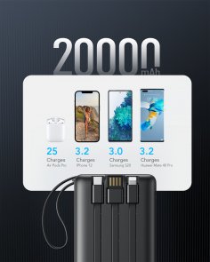  Батарея універсальна Veger C20 20000mAh Black (C20 Black)