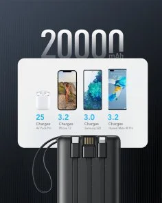 Фото: Батарея універсальна Veger C20 20000mAh Black (C20 Black) № 6 | KTC