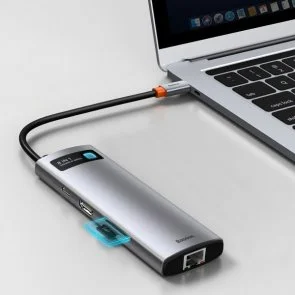 Фото: USB-хаб Baseus Metal Gleam Series 8in1 Gray (CAHUB-CV0G) № 6 | KTC
