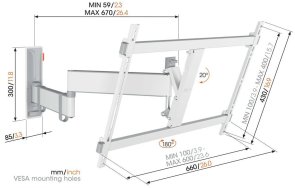 Кронштейн Vogels TVM 3643 White (3836431)