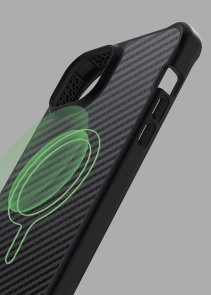 Чохол iTSkins for iPhone 14 Plus BALLISTIC R CARBON with MagSafe Black (AP4R-HMACA-BLK1)