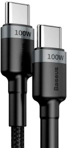 Кабель Baseus Cafule Flash Charging 100W 5A Type-C / Type-C 2m Gray/Black (CATKLF-ALG1)