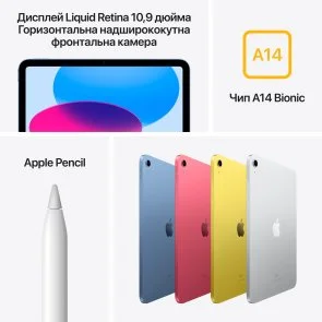Фото: Планшет Apple iPad A2696 2022 Wi-Fi 64GB Yellow (MPQ23) № 6 | KTC