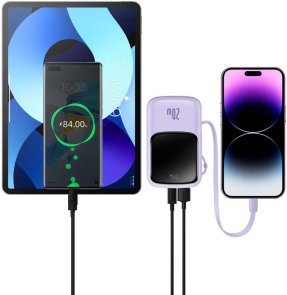 Батарея універсальна Baseus Qpow Pro 10000mAh QC20W with Lightning cable Violet (PPQD020005)