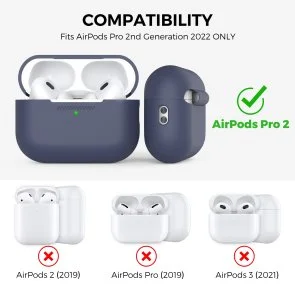 Фото: Чохол for AirPods Pro 2 - Silicon Case DELIDIGI Midnight blue № 6 | KTC